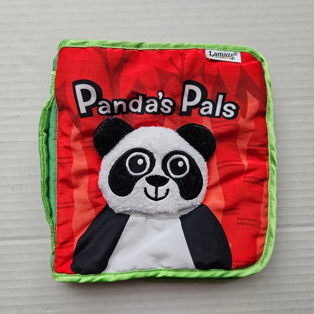 Lamaze Panda's Pals Soft Cloth Baby Book High Contrast Sensory Crinkle Toy 0-6M